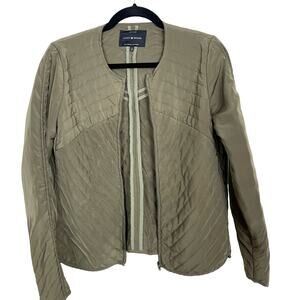 Lucky Brand Quilted Liner Jacket Olive Green Small S Full Zip Lightweight Womens